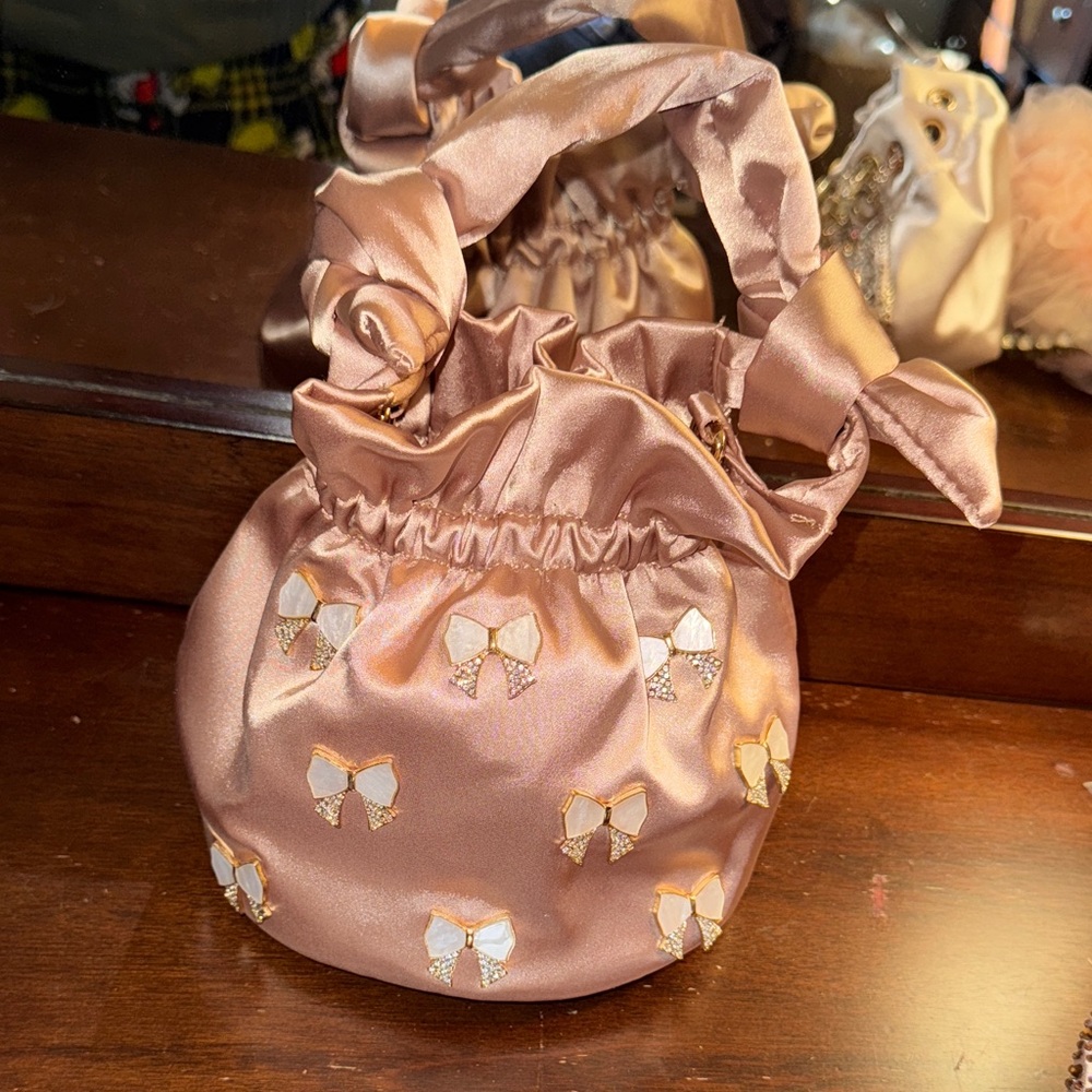 Chic Satin Bow-Accent Mini Bag
